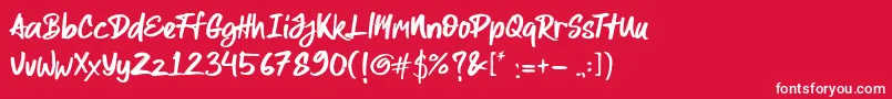 All Pony Font – White Fonts on Red Background