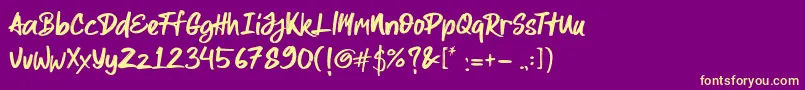 All Pony Font – Yellow Fonts on Purple Background