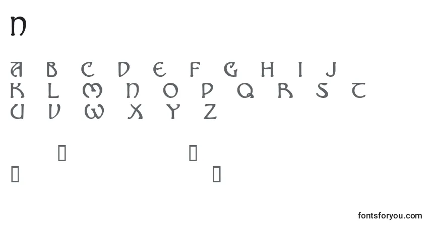 Schriftart Nomad – Alphabet, Zahlen, spezielle Symbole