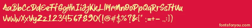 All Pony Font – Yellow Fonts on Red Background