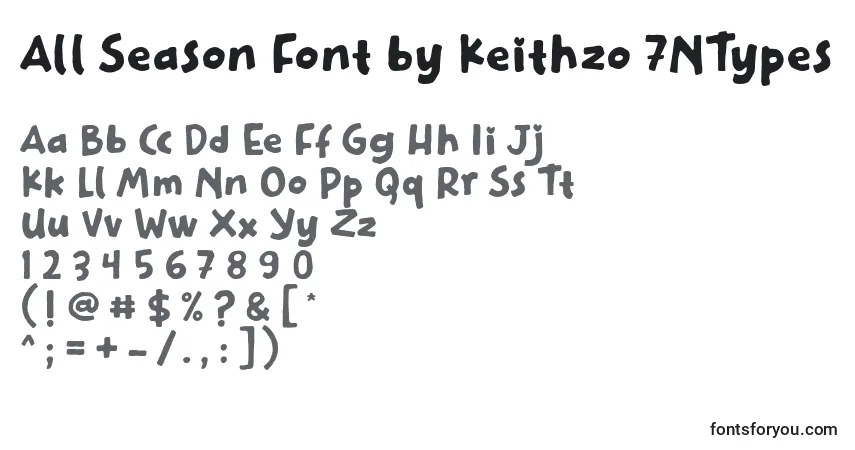 A fonte All Season Font by Keithzo 7NTypes – alfabeto, números, caracteres especiais