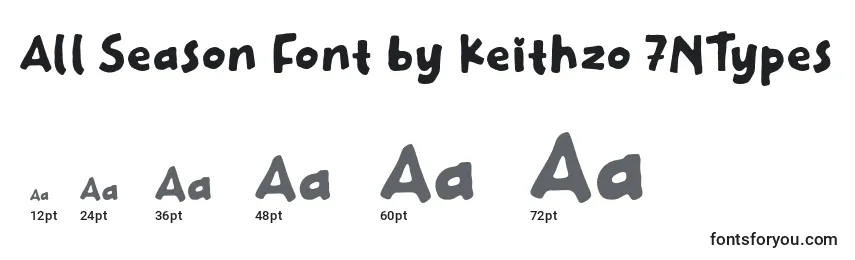 Размеры шрифта All Season Font by Keithzo 7NTypes