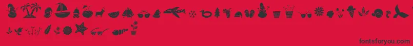 All Season Ornaments Font by Keithzo 7NTypes Font – Black Fonts on Red Background