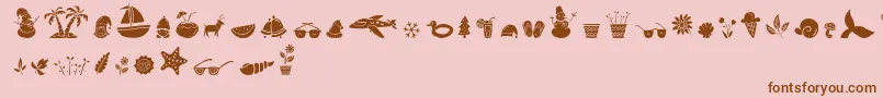 Шрифт All Season Ornaments Font by Keithzo 7NTypes – коричневые шрифты на розовом фоне