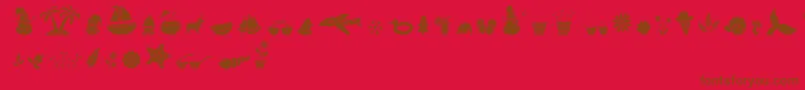 All Season Ornaments Font by Keithzo 7NTypes Font – Brown Fonts on Red Background