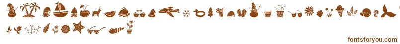 フォントAll Season Ornaments Font by Keithzo 7NTypes – 白い背景に茶色のフォント