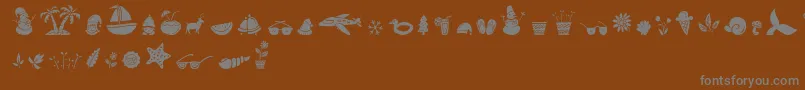 フォントAll Season Ornaments Font by Keithzo 7NTypes – 茶色の背景に灰色の文字