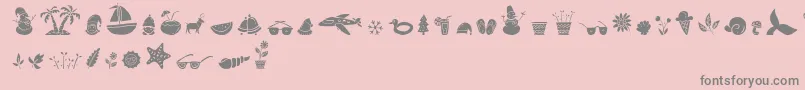All Season Ornaments Font by Keithzo 7NTypes Font – Gray Fonts on Pink Background