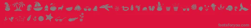 All Season Ornaments Font by Keithzo 7NTypes Font – Gray Fonts on Red Background