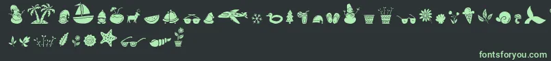 フォントAll Season Ornaments Font by Keithzo 7NTypes – 黒い背景に緑の文字