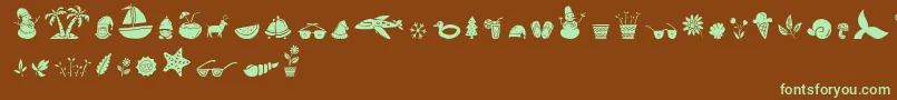 All Season Ornaments Font by Keithzo 7NTypes-fontti – vihreät fontit ruskealla taustalla