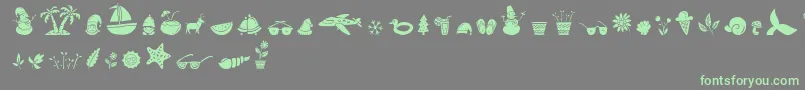 Шрифт All Season Ornaments Font by Keithzo 7NTypes – зелёные шрифты на сером фоне