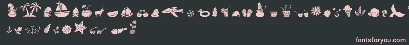 Шрифт All Season Ornaments Font by Keithzo 7NTypes – розовые шрифты на чёрном фоне