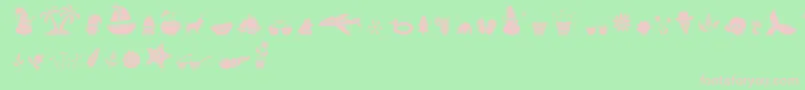 Шрифт All Season Ornaments Font by Keithzo 7NTypes – розовые шрифты на зелёном фоне