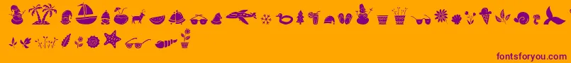 All Season Ornaments Font by Keithzo 7NTypes Font – Purple Fonts on Orange Background