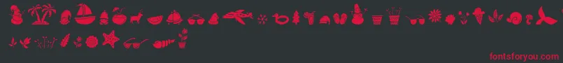 フォントAll Season Ornaments Font by Keithzo 7NTypes – 黒い背景に赤い文字