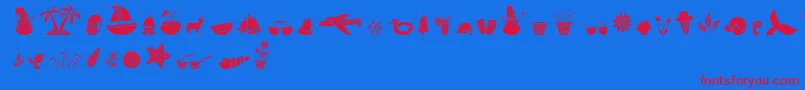 フォントAll Season Ornaments Font by Keithzo 7NTypes – 赤い文字の青い背景