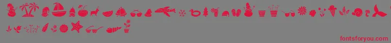 All Season Ornaments Font by Keithzo 7NTypes Font – Red Fonts on Gray Background