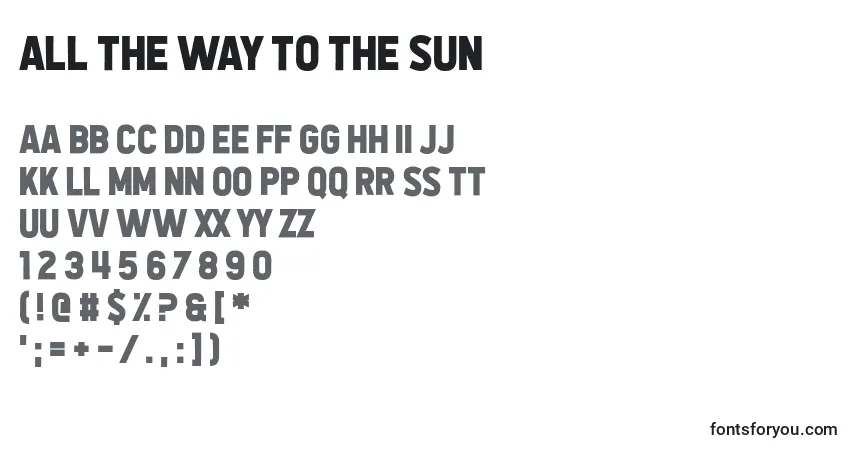 A fonte All the Way to the Sun – alfabeto, números, caracteres especiais