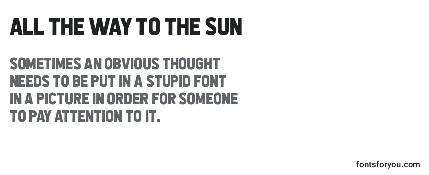 Schriftart All the Way to the Sun
