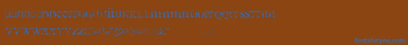 all used up Font – Blue Fonts on Brown Background