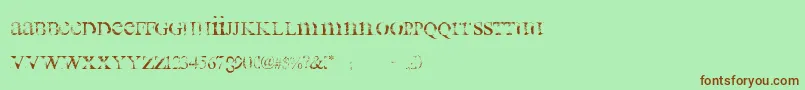 all used up Font – Brown Fonts on Green Background