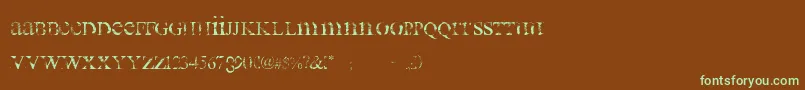 all used up Font – Green Fonts on Brown Background