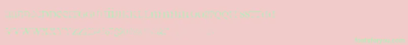 all used up Font – Green Fonts on Pink Background