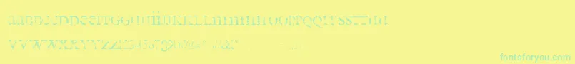 all used up Font – Green Fonts on Yellow Background