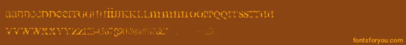 all used up Font – Orange Fonts on Brown Background