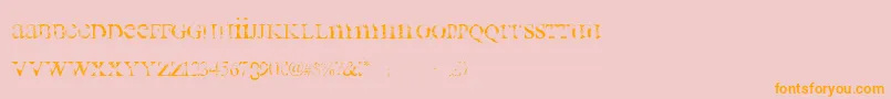 all used up Font – Orange Fonts on Pink Background