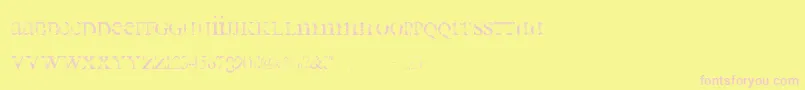 all used up Font – Pink Fonts on Yellow Background