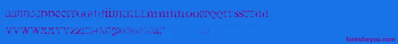 all used up Font – Purple Fonts on Blue Background