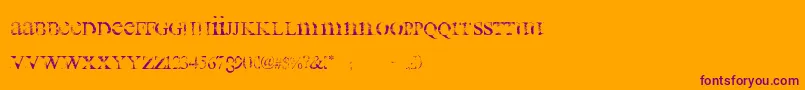 all used up Font – Purple Fonts on Orange Background