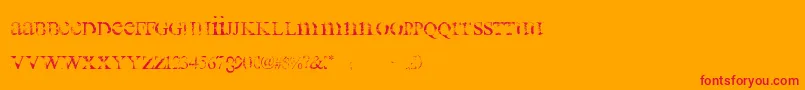 all used up Font – Red Fonts on Orange Background