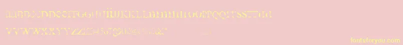 all used up Font – Yellow Fonts on Pink Background