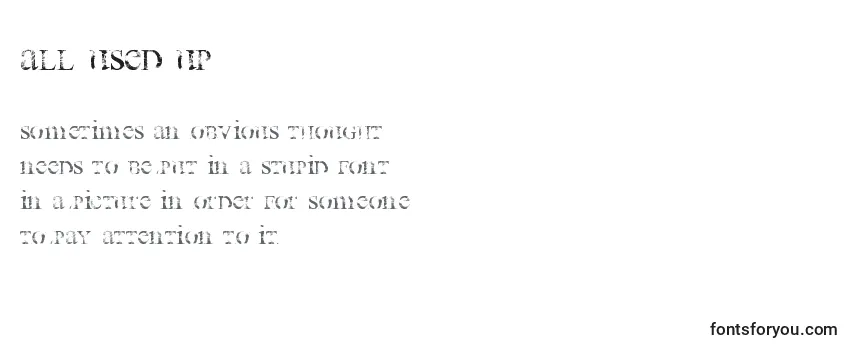 Schriftart All used up