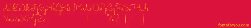 Allabamafree Font – Orange Fonts on Red Background