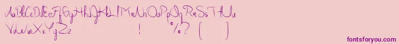 Allabamafree Font – Purple Fonts on Pink Background