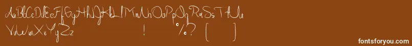Weitere Informationen zur Allabamafree-Schriftart Allabamafree-Schriftart – Weiße Schriften auf braunem Hintergrund