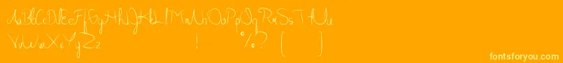 Allabamafree-Schriftart – Gelbe Schriften auf orangefarbenem Hintergrund