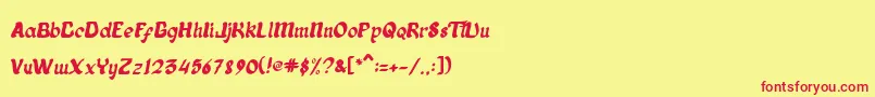 Alladhina Font – Red Fonts on Yellow Background