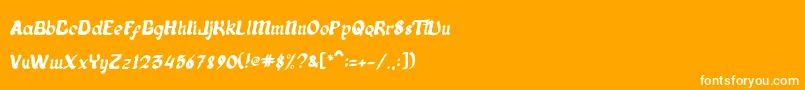 Alladhina-Schriftart – Weiße Schriften auf orangefarbenem Hintergrund