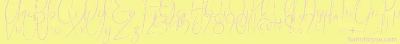 Allagia Demo Font – Pink Fonts on Yellow Background