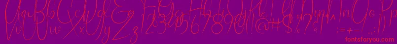 Allagia Demo-Schriftart – Rote Schriften auf violettem Hintergrund