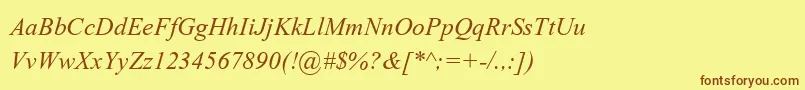 Шрифт KokilaItalic – коричневые шрифты на жёлтом фоне