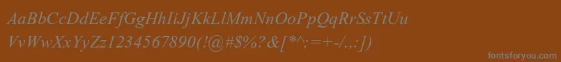 フォントKokilaItalic – 茶色の背景に灰色の文字