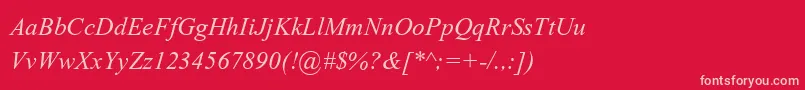 フォントKokilaItalic – 赤い背景にピンクのフォント