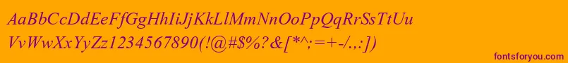 KokilaItalic Font – Purple Fonts on Orange Background