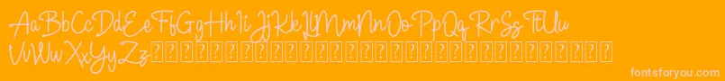 Allanis DEMO Font – Pink Fonts on Orange Background